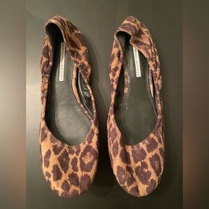 Vera Wang Lavender Label Brown and Black Animal Print Ballet Flats 9.5